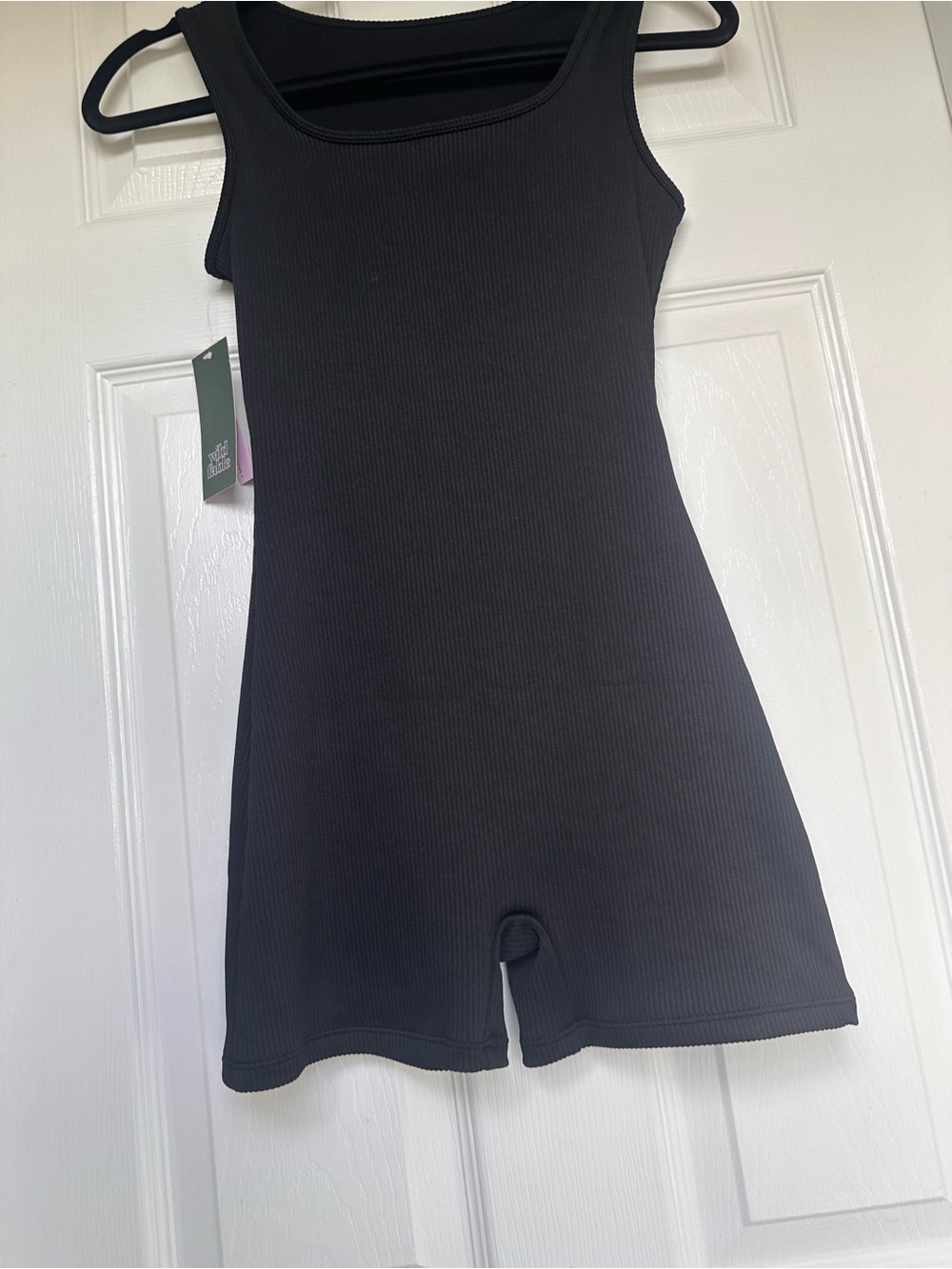 wild fable Black Ribbed Athletic Shorts Romper